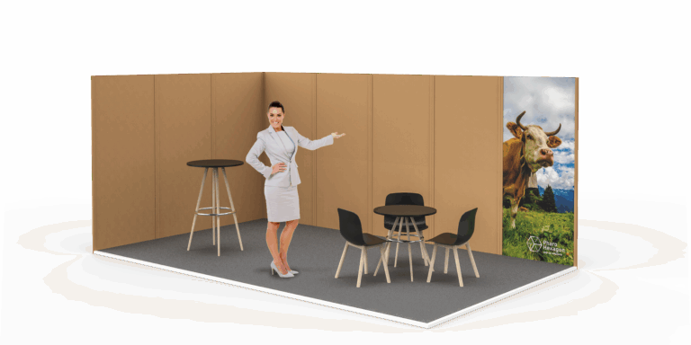 Mehr über den Artikel erfahren Pfannenfertiger Stand aus Karton